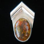Sterling silver pendant with New Mexican petrified wood with a tube bail.
