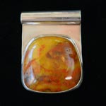 Mustard and Pimento Agate pendant set in sterling silver 